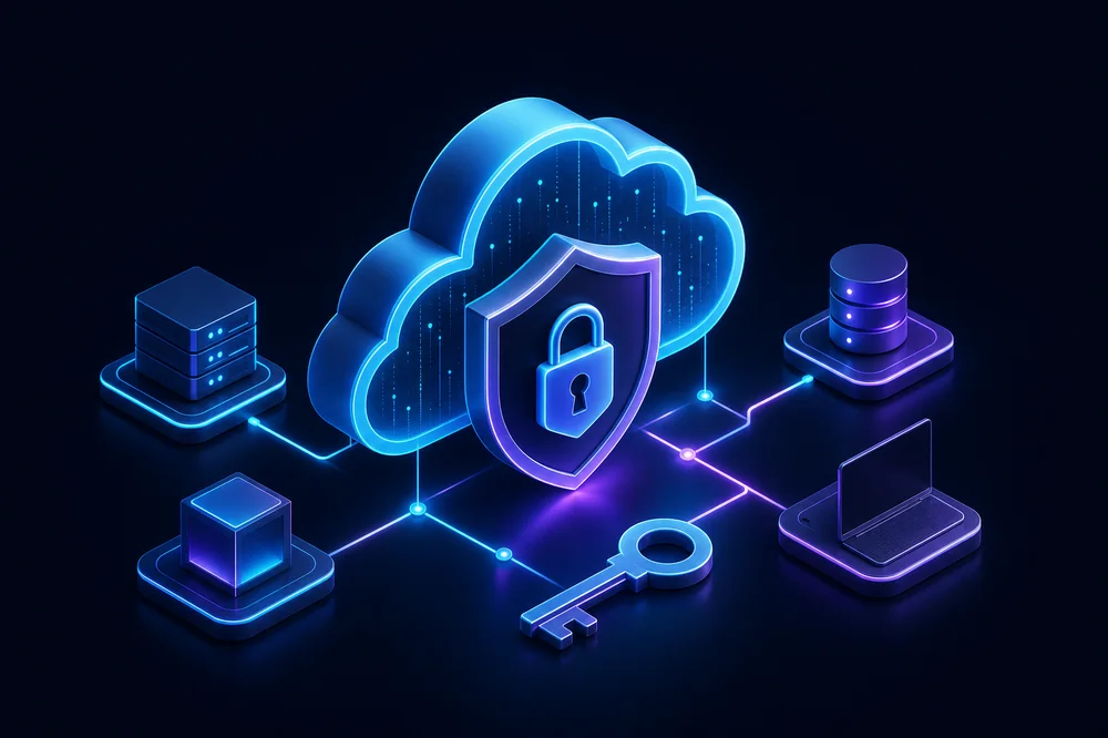Cloud services and security illustration