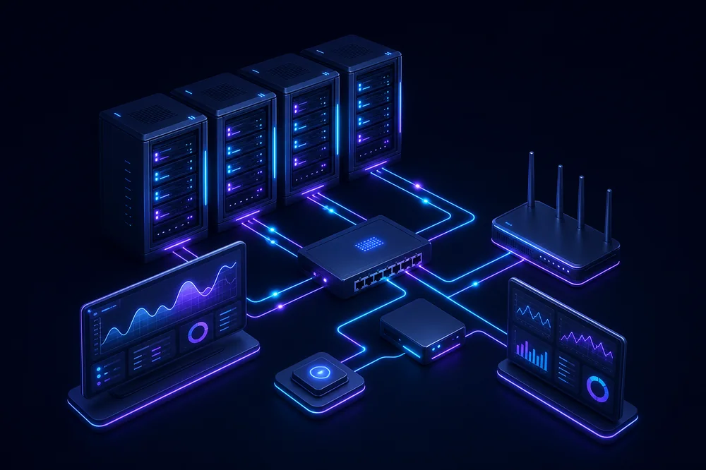 Server and network management illustration